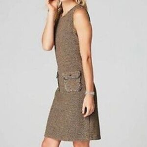 🌈 6/$60 NWT, J. Jill Tweed Shift Dress, Buttescotch, Size Large